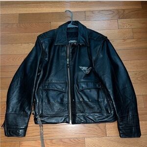 Harley-Davidson Black Leather Bomber Jacket